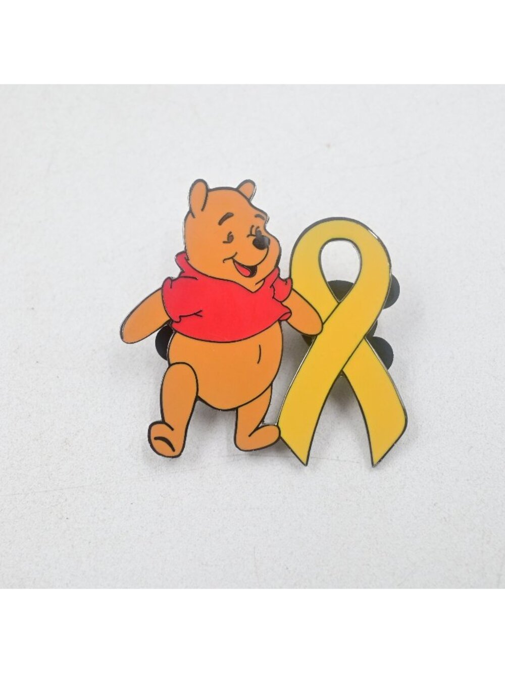 Winnie The Pooh Breast Support Our Troops Ribbon Lapel Pin